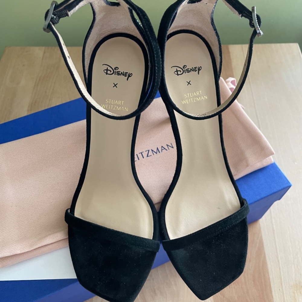 Disney x Stuart Weitzman Nudistcurve Black 100 Sz 5 - Picture 14 of 16
